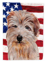 Load image into Gallery viewer, Norfolk Terrier with American Flag USA Garden Flag – Decorative Outdoor Yard Flag SC9640GF