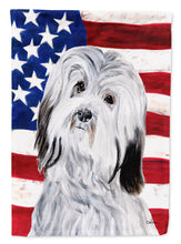 Load image into Gallery viewer, Havanese with American Flag USA Flag Canvas House Size SC9641CHF