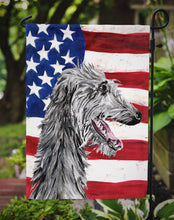 Load image into Gallery viewer, Scottish Deerhound with American Flag USA Garden Flag – Decorative Outdoor Yard Flag SC9645GF