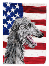 Load image into Gallery viewer, Scottish Deerhound with American Flag USA Garden Flag – Decorative Outdoor Yard Flag SC9645GF