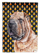 Load image into Gallery viewer, Shar Pei Candy Corn Halloween Flag Canvas House Size SC9647CHF