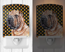 Load image into Gallery viewer, Shar Pei Candy Corn Halloween Ceramic Night Light SC9647CNL