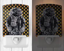 Load image into Gallery viewer, Black Standard Poodle Candy Corn Halloween Ceramic Night Light SC9650CNL