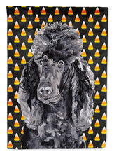 Load image into Gallery viewer, Black Standard Poodle Candy Corn Halloween Garden Flag – Decorative Outdoor Yard Flag SC9650GF