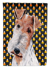 Load image into Gallery viewer, Wire Fox Terrier Candy Corn Halloween Garden Flag – Decorative Outdoor Yard Flag SC9652GF