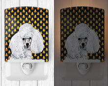 Load image into Gallery viewer, White Toy Poodle Candy Corn Halloween Ceramic Night Light SC9653CNL