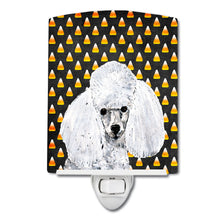 Load image into Gallery viewer, White Toy Poodle Candy Corn Halloween Ceramic Night Light SC9653CNL