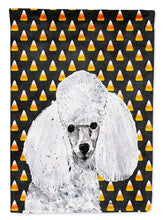 Load image into Gallery viewer, White Toy Poodle Candy Corn Halloween Garden Flag - Outdoor Decorative Yard Flag SC9653GF