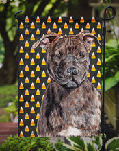 Load image into Gallery viewer, Staffordshire Bull Terrier Staffie Candy Corn Halloween Garden Flag - Outdoor Decorative Yard Flag SC9657GF
