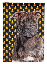 Load image into Gallery viewer, Staffordshire Bull Terrier Staffie Candy Corn Halloween Garden Flag - Outdoor Decorative Yard Flag SC9657GF