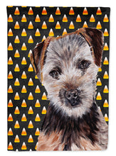 Load image into Gallery viewer, Norfolk Terrier Puppy Candy Corn Halloween Garden Flag - Outdoor Decorative Yard Flag SC9663GF