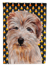 Load image into Gallery viewer, Norfolk Terrier Candy Corn Halloween Garden Flag – Decorative Outdoor Yard Flag SC9664GF
