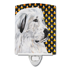 Load image into Gallery viewer, Great Pyrenees Candy Corn Halloween Ceramic Night Light SC9666CNL