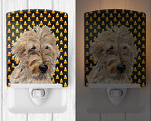 Load image into Gallery viewer, Golden Doodle 2 Candy Corn Halloween Ceramic Night Light SC9667CNL