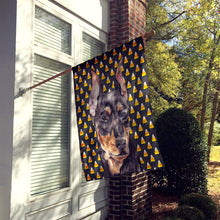 Load image into Gallery viewer, German Pinscher Candy Corn Halloween Flag Canvas House Size SC9668CHF