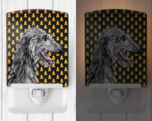 Load image into Gallery viewer, Scottish Deerhound Candy Corn Halloween Ceramic Night Light SC9669CNL