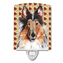 Load image into Gallery viewer, Collie Fall Leaves Ceramic Night Light SC9670CNL