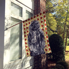 Load image into Gallery viewer, Black Standard Poodle Fall Leaves Flag Canvas House Size SC9674CHF