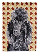 Load image into Gallery viewer, Black Standard Poodle Fall Leaves Flag Canvas House Size SC9674CHF