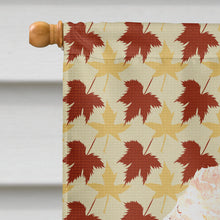 Load image into Gallery viewer, Red Miniature Poodle Fall Leaves Flag Canvas House Size SC9675CHF