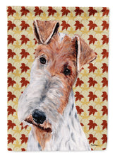 Load image into Gallery viewer, Wire Fox Terrier Fall Leaves Flag Canvas House Size SC9676CHF