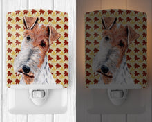 Load image into Gallery viewer, Wire Fox Terrier Fall Leaves Ceramic Night Light SC9676CNL