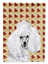 Load image into Gallery viewer, White Toy Poodle Fall Leaves Garden Flag – Decorative Outdoor Yard Flag SC9677GF