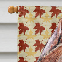 Load image into Gallery viewer, Staffordshire Bull Terrier Staffie Fall Leaves Flag Canvas House Size SC9680CHF
