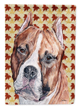 Load image into Gallery viewer, Staffordshire Bull Terrier Staffie Fall Leaves Flag Canvas House Size SC9680CHF