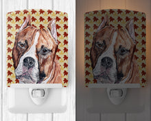 Load image into Gallery viewer, Staffordshire Bull Terrier Staffie Fall Leaves Ceramic Night Light SC9680CNL