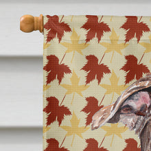 Load image into Gallery viewer, Staffordshire Bull Terrier Staffie Fall Leaves Flag Canvas House Size SC9681CHF