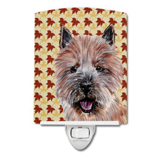 Load image into Gallery viewer, Norwich Terrier Fall Leaves Ceramic Night Light SC9686CNL