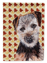 Load image into Gallery viewer, Norfolk Terrier Puppy Fall Leaves Flag Canvas House Size SC9687CHF