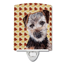 Load image into Gallery viewer, Norfolk Terrier Puppy Fall Leaves Ceramic Night Light SC9687CNL