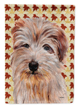 Load image into Gallery viewer, Norfolk Terrier Fall Leaves Flag Canvas House Size SC9688CHF