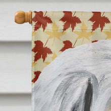 Load image into Gallery viewer, Great Pyrenees Fall Leaves Flag Canvas House Size SC9690CHF