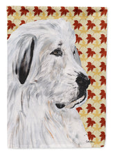Load image into Gallery viewer, Great Pyrenees Fall Leaves Flag Canvas House Size SC9690CHF