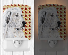 Load image into Gallery viewer, Great Pyrenees Fall Leaves Ceramic Night Light SC9690CNL