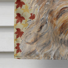 Load image into Gallery viewer, Golden Doodle 2 Fall Leaves Flag Canvas House Size SC9691CHF