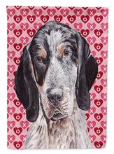 Load image into Gallery viewer, Blue Tick Coonhound Hearts and Love Flag Canvas House Size SC9697CHF