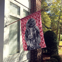 Load image into Gallery viewer, Black Standard Poodle Hearts and Love Flag Canvas House Size SC9698CHF