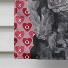 Load image into Gallery viewer, Black Standard Poodle Hearts and Love Flag Canvas House Size SC9698CHF