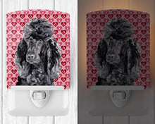 Load image into Gallery viewer, Black Standard Poodle Hearts and Love Ceramic Night Light SC9698CNL