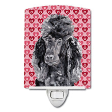 Load image into Gallery viewer, Black Standard Poodle Hearts and Love Ceramic Night Light SC9698CNL