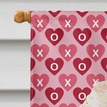 Load image into Gallery viewer, Red Miniature Poodle Hearts and Love Flag Canvas House Size SC9699CHF