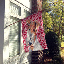 Load image into Gallery viewer, Wire Fox Terrier Hearts and Love Flag Canvas House Size SC9700CHF