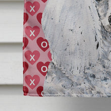 Load image into Gallery viewer, White Toy Poodle Hearts and Love Flag Canvas House Size SC9701CHF