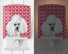 Load image into Gallery viewer, White Toy Poodle Hearts and Love Ceramic Night Light SC9701CNL