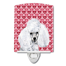 Load image into Gallery viewer, White Toy Poodle Hearts and Love Ceramic Night Light SC9701CNL