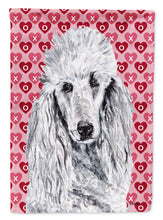Load image into Gallery viewer, White Standard Poodle Hearts and Love Flag Canvas House Size SC9703CHF